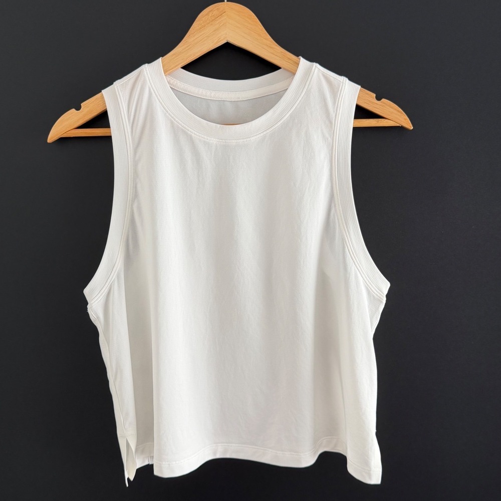 Lululemon Ultralight Waist Length Running Tank Top White 6 Activewear